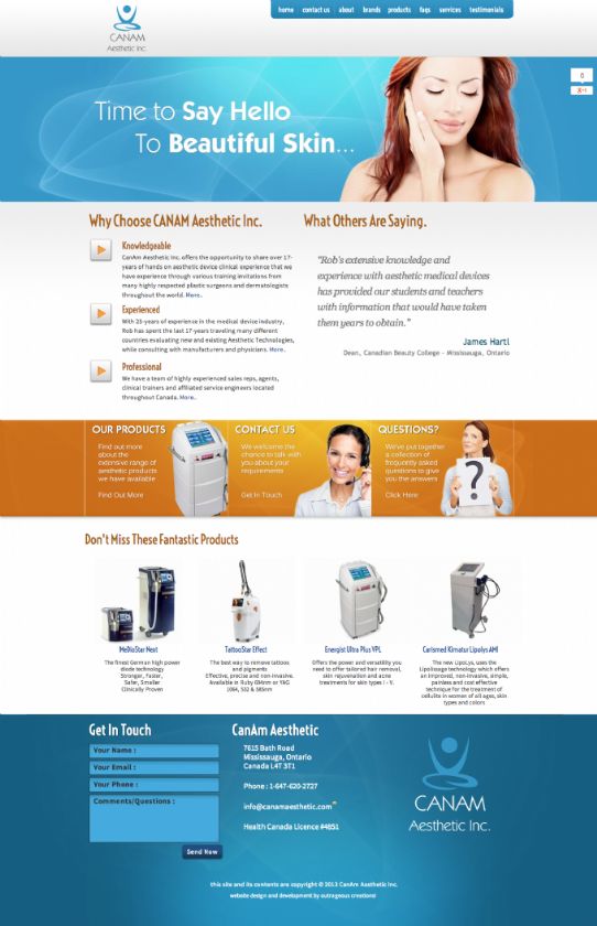 CanAm Aesthetic Inc. Toronto based Medical Aesthetic Devices