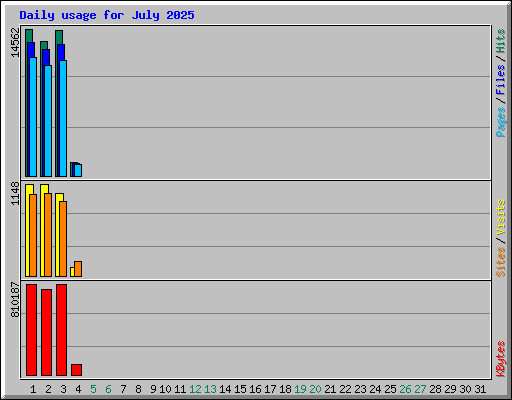 Daily usage for July 2025