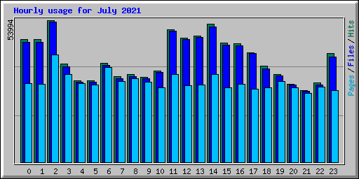 Hourly usage for July 2021