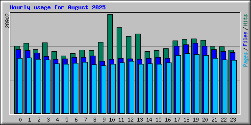 Hourly usage for August 2025