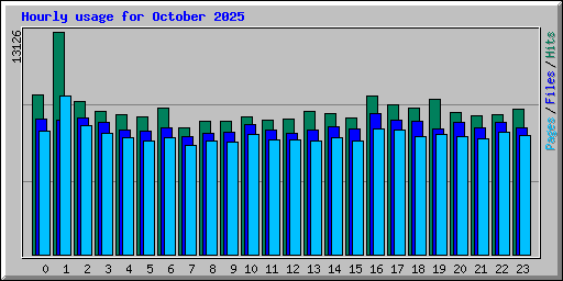 Hourly usage for October 2025