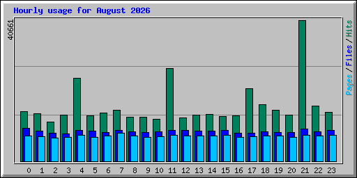 Hourly usage for August 2026